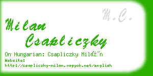 milan csapliczky business card
